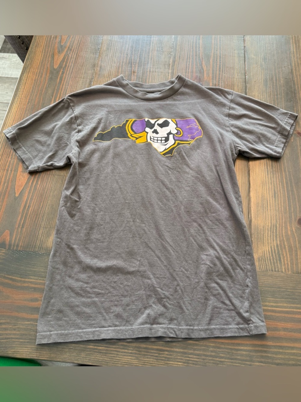 Unisex Grey East Carolina Pirates State Logo Tee Shirt